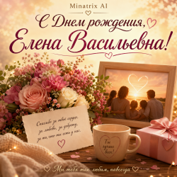 Обкладинка Minatrix AI - С Днем рождения, Елена Васильевна!